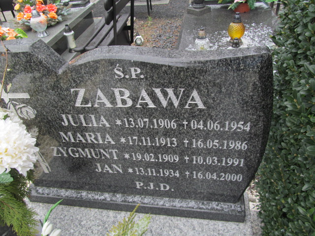 Jan Zabawa 1934 Lwówek Śląski - Grobonet - Wyszukiwarka osób pochowanych