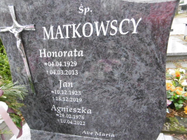 Honorata Matkowska 1929 Lwówek Śląski - Grobonet - Wyszukiwarka osób pochowanych