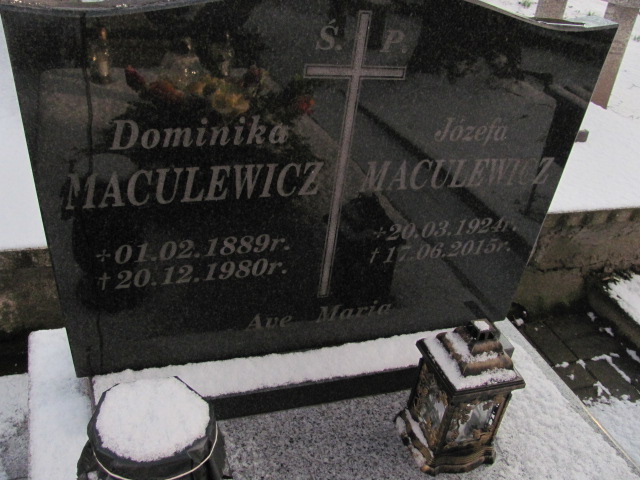 Dominika Maculewicz 1889 Lwówek Śląski - Grobonet - Wyszukiwarka osób pochowanych