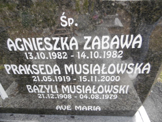 Prakseda Musiałowska 1919 Lwówek Śląski - Grobonet - Wyszukiwarka osób pochowanych