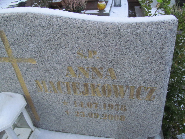 Anna Maciejkowicz 1938 Lwówek Śląski - Grobonet - Wyszukiwarka osób pochowanych