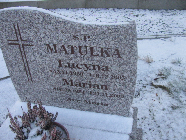 Lucyna Matulka 1958 Lwówek Śląski - Grobonet - Wyszukiwarka osób pochowanych